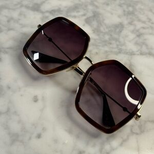 Gucci Women's Square Sunglasses in Tortoise with Gradient Lenses